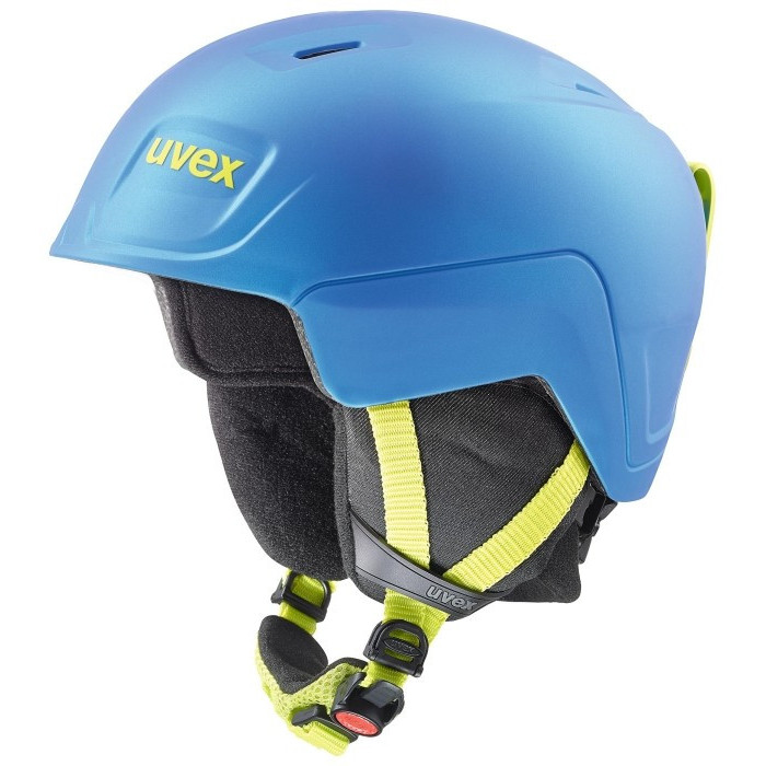 Uvex Manic Pro Skihelm Junior, blau/lime