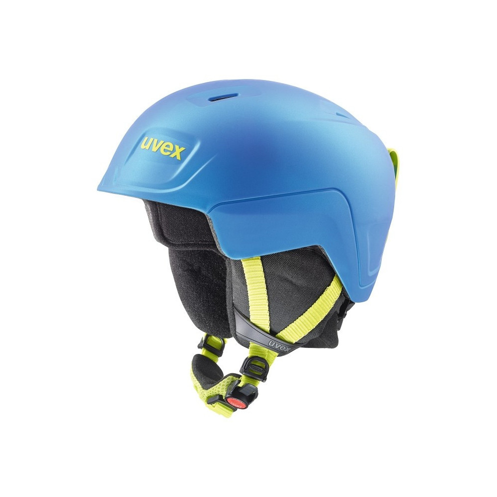 Uvex Manic Pro Skihelm Junior, blau/lime