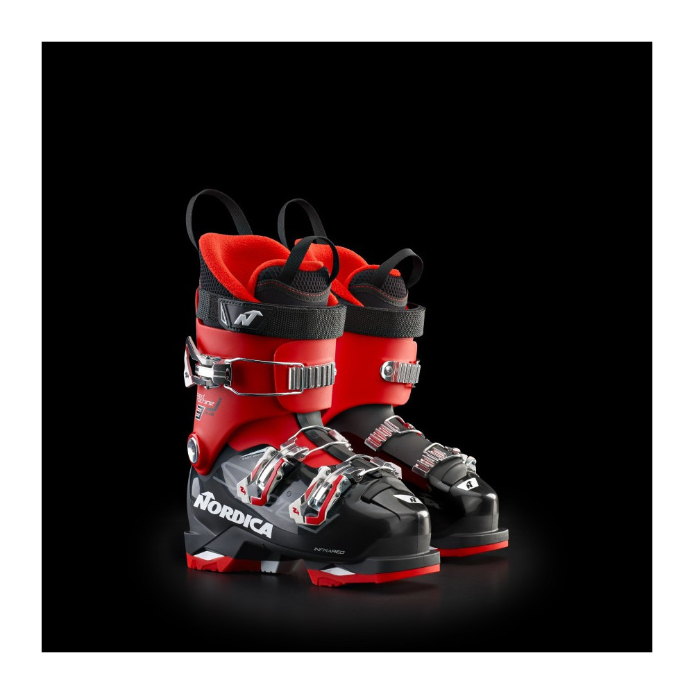 Nordica Junior Speedmachine 3 Skischuh, schwarz/rot