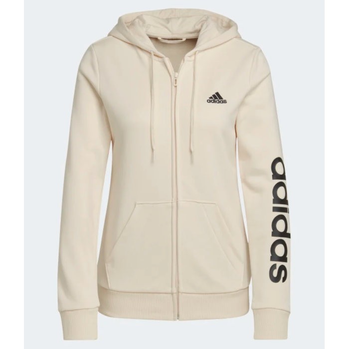 Adidas Essentials Logo Full-Zip Hoodie, beige