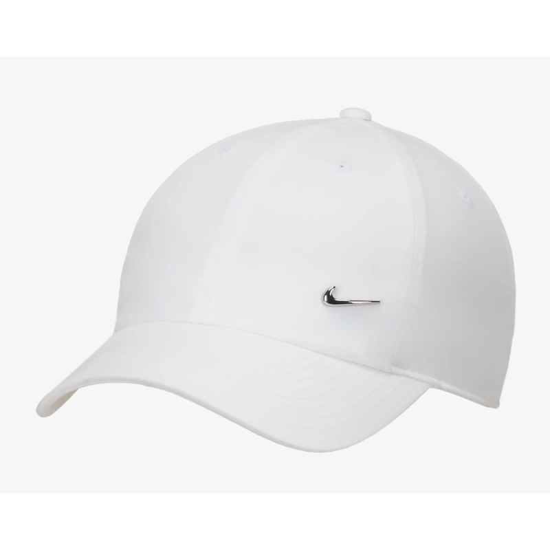 Nike Dri-FIT Club unstrukturierte Metall-Swoosh Cap, weiss