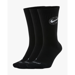 Nike Everyday Crew Basketball Socken (3 Paar), schwarz