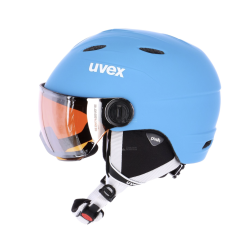 Uvex Visor Pro Junior Skihelm, hellblau/weiss