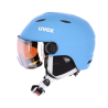 Uvex Visor Pro Junior Skihelm, hellblau/weiss