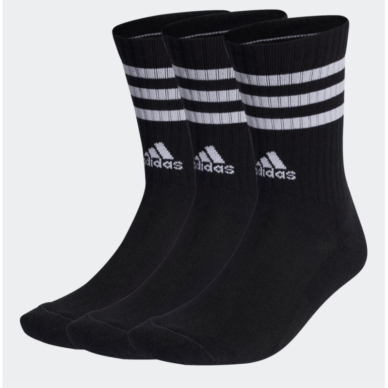 Adidas 3-Streifen Cushioned Crew Socken (3 Paar), schwarz