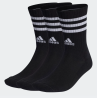 Adidas 3-Streifen Cushioned Crew Socken (3 Paar), schwarz