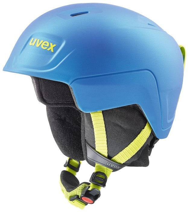 Uvex Manic Pro Skihelm Junior, blau/lime