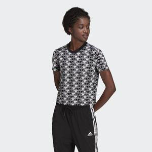 Adidas Brand Love Damen Shirt, weiss/schwarz