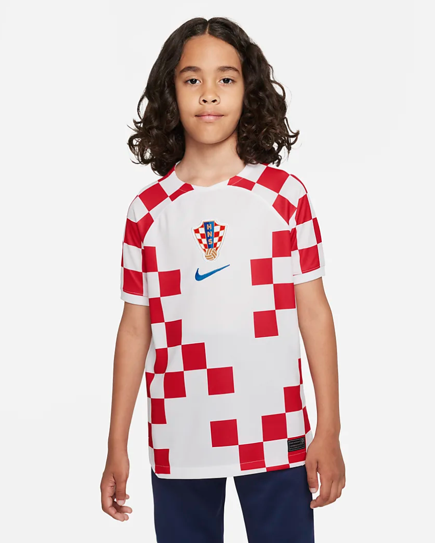 Nike Kroatien Fussballtrikot 2022/23 Stadium Home Kinder