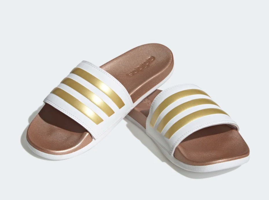 Adidas Adiletten Comfort, weiss/gold