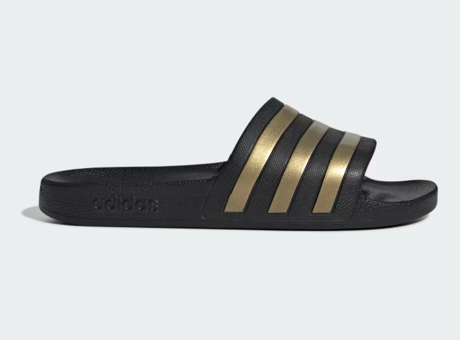 Adidas Adiletten Aqua schwarz/gold