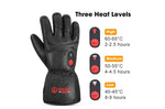 SAVIOR Wintersport Polar Leder Handschuh heizbar, schwarz