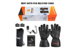 SAVIOR Wintersport Polar Leder Handschuh heizbar, schwarz