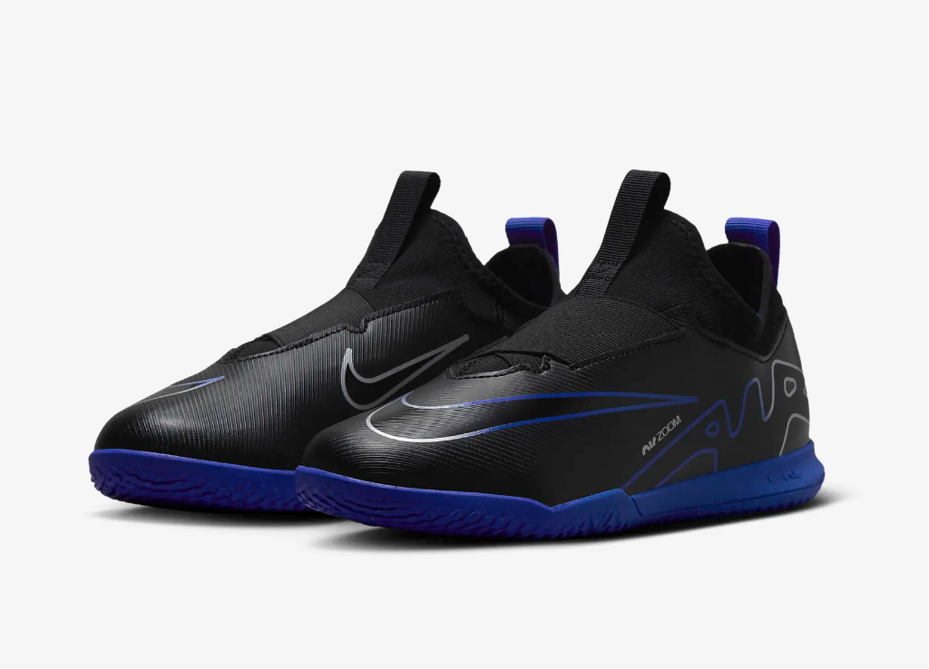 Nike Jr. Zoom Mercurial Vapor 15 Academy IC Fussballhallenschuh, schwarz/chrome