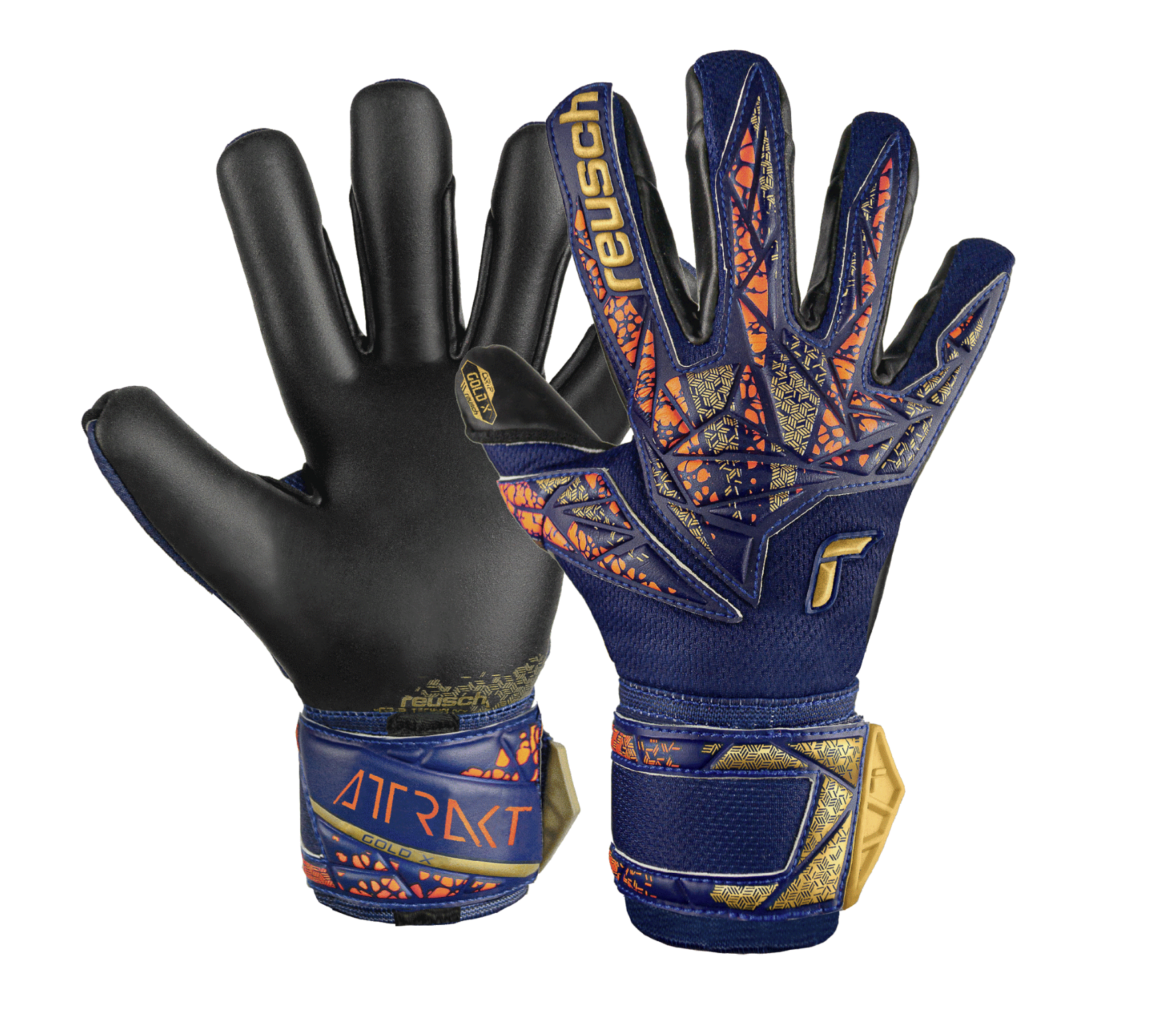 Reusch Attrakt Gold X Torwarthandschuh, blau/gold