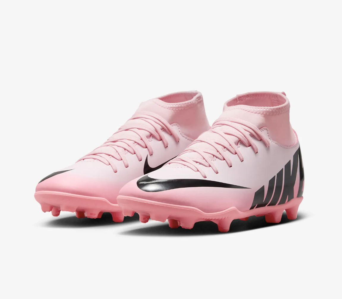 Nike JR Mercurial Superfly 9 Club FG/MG Fussballschuh, pink/schwarz