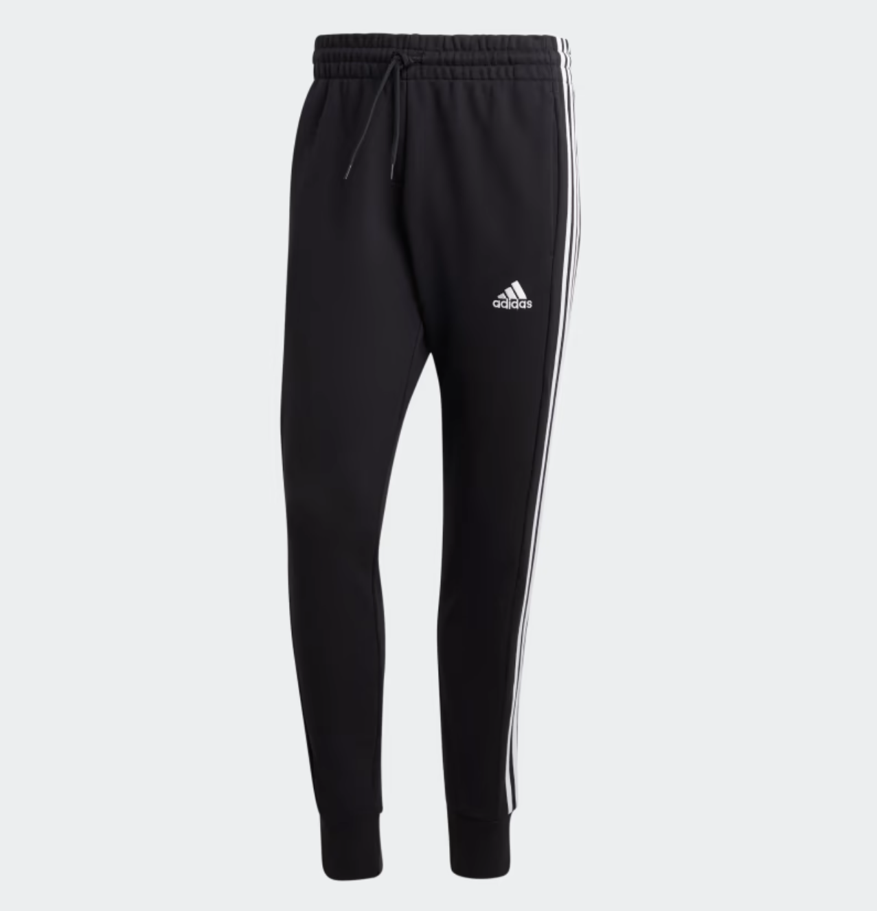 Adidas Essentials French Terry Tapered Cuff 3-Streifen Hosen Herren, schwarz
