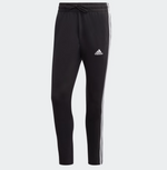 Adidas Essentials Single Jersey Tapered Open Hem 3-Streifen Hosen Herren, schwarz