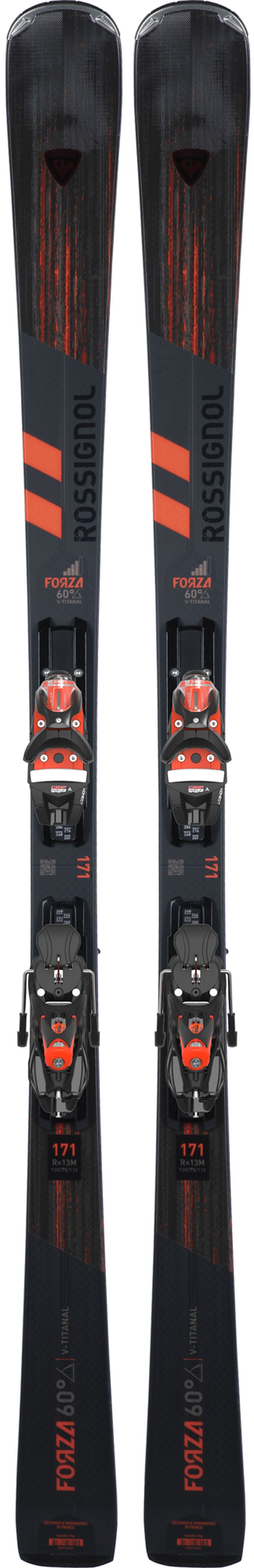 Rossignol FORZA 60D V-TI KONECT Ski, inkl. Bindung NX 12 KONEC GW B80 schwarz/hotred