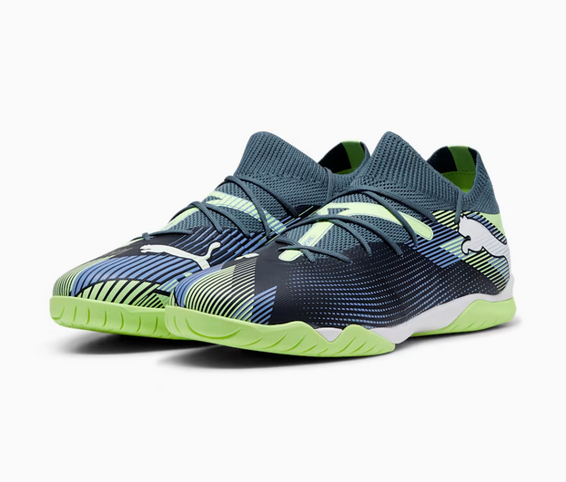 Puma Future 7 Match IT Fussballhallenschuh, grau/grün