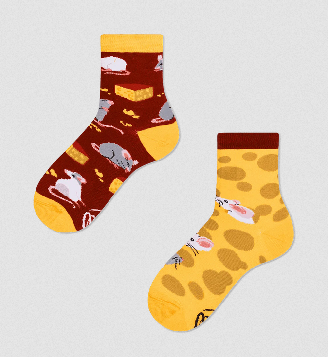 Many Morning Socken Kinder "Mouse&Cheese"