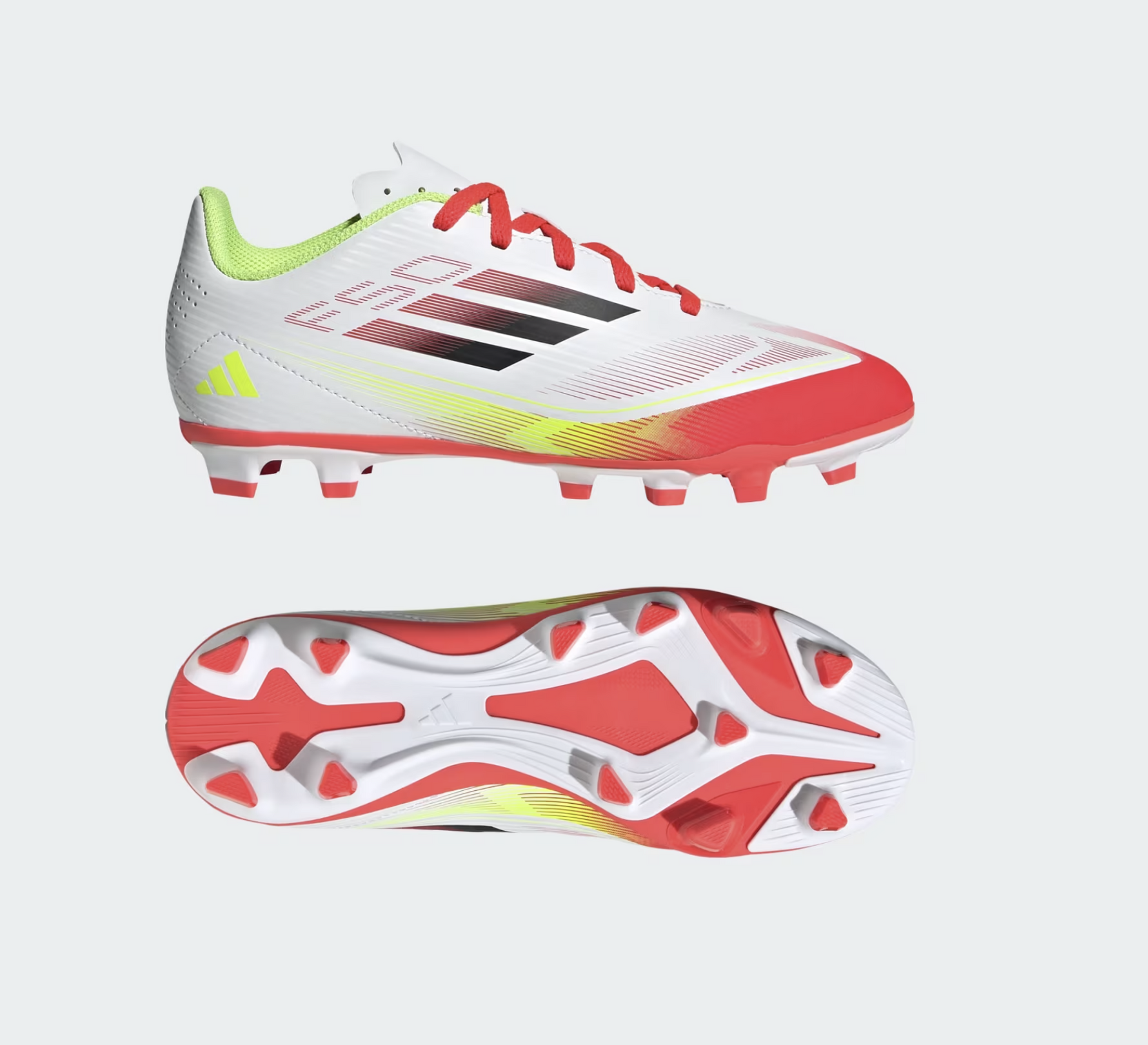 Adidas F50 Club FG/MG Junior Fussballschuh, weiss/solar