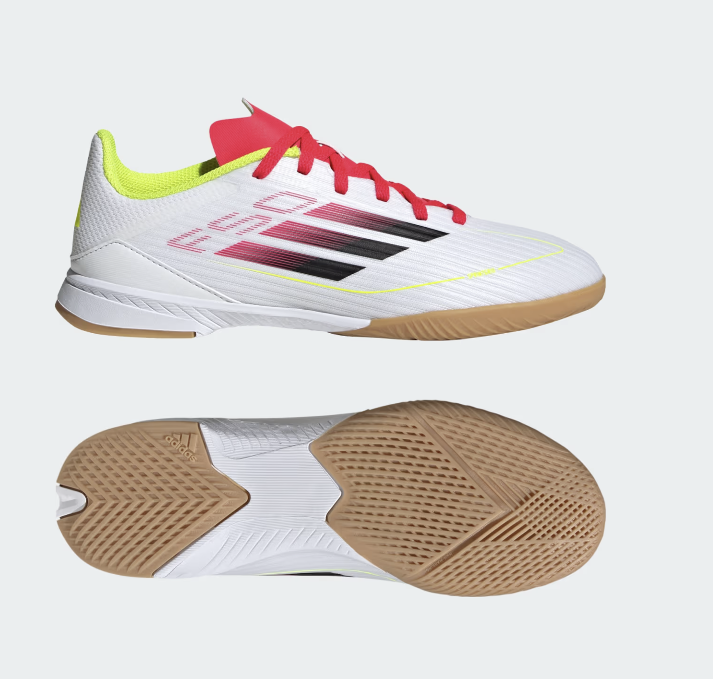 Adidas F50 League IN Junior Fussballhallenschuh, weiss/gelb