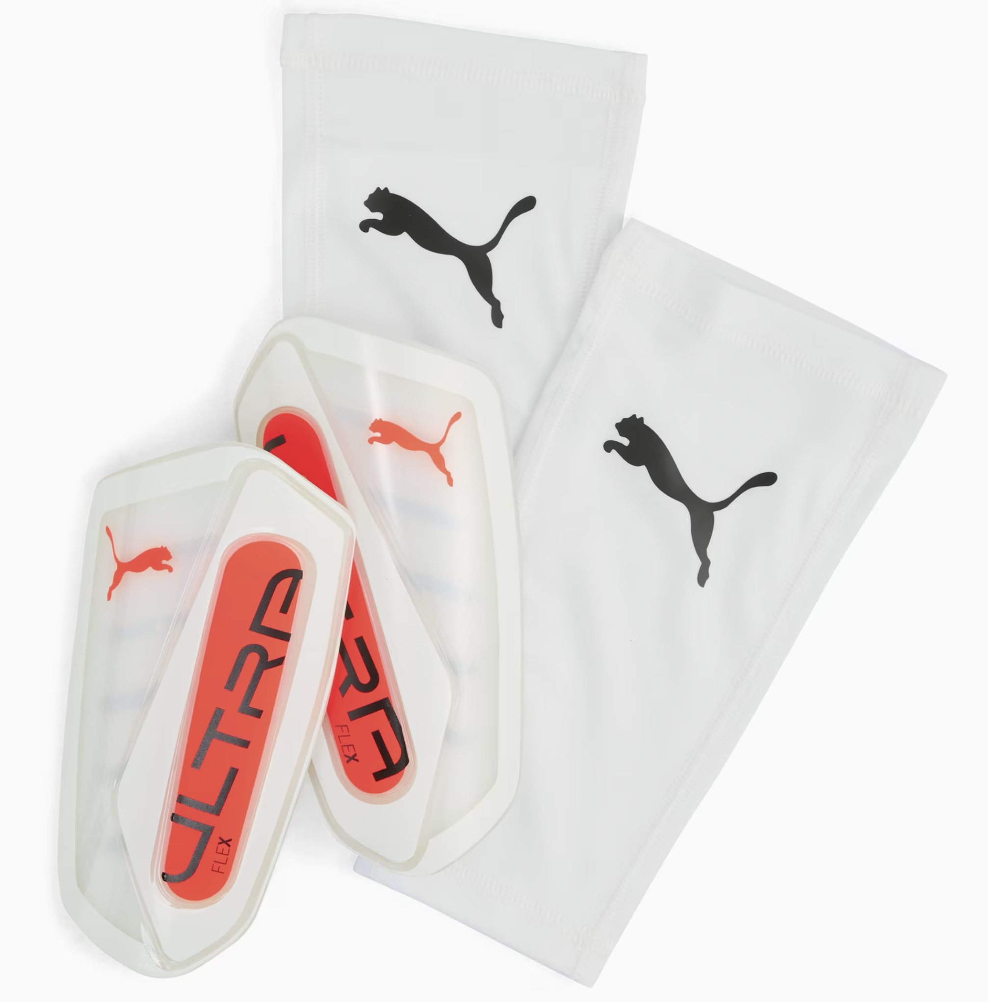Puma Ultra Flex Sleeve Schienbeinschoner, weiss/rot
