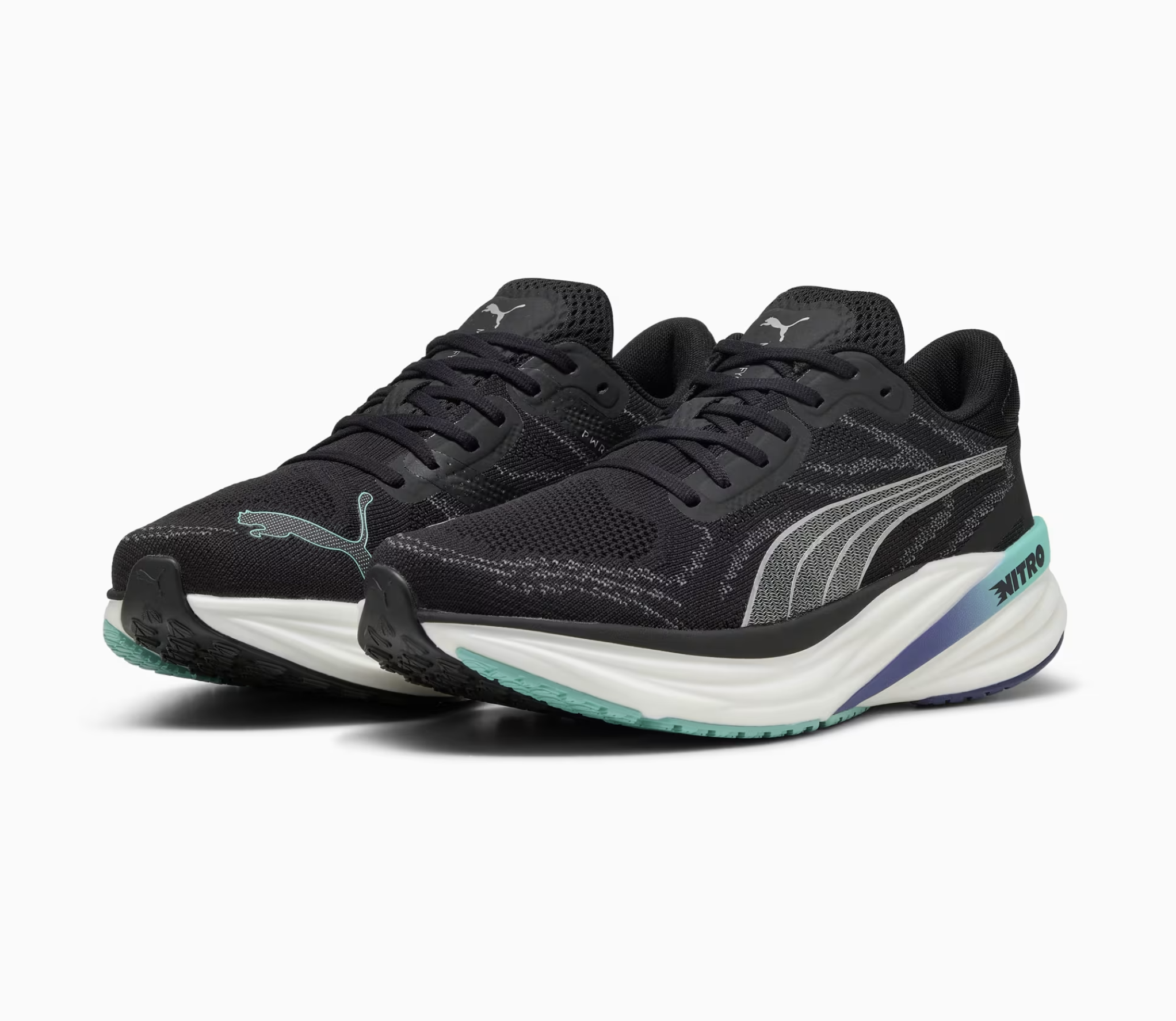 Puma Magnify NITRO 2 Herren Laufschuhe, schwarz/blau