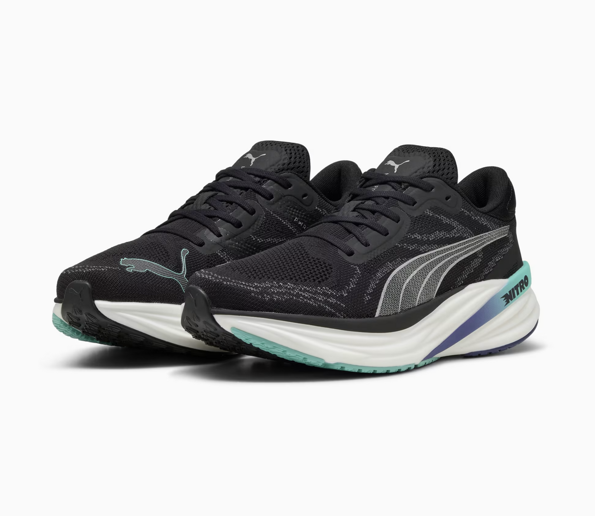 Puma Magnify NITRO 2 Herren Laufschuhe, schwarz/blau