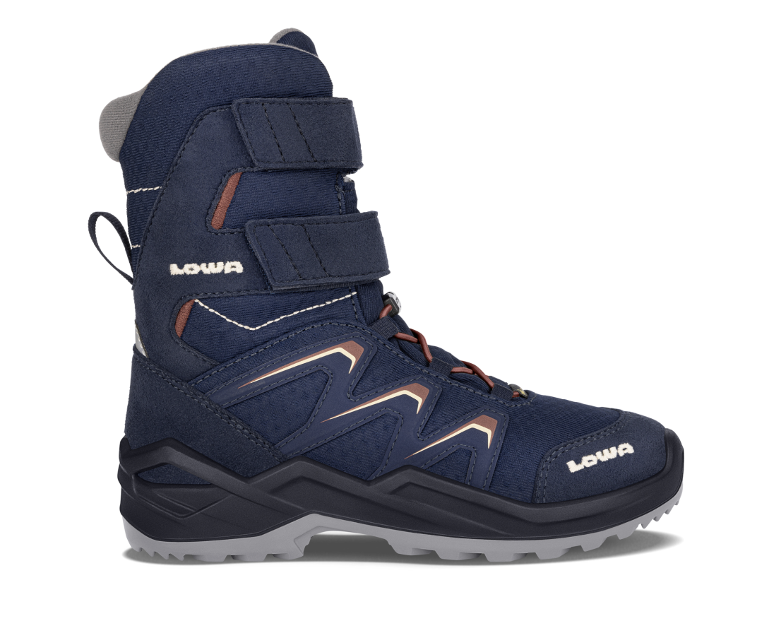 Lowa Maddox Warm GTX HI Kinder Winterschuh, navy/rotholz