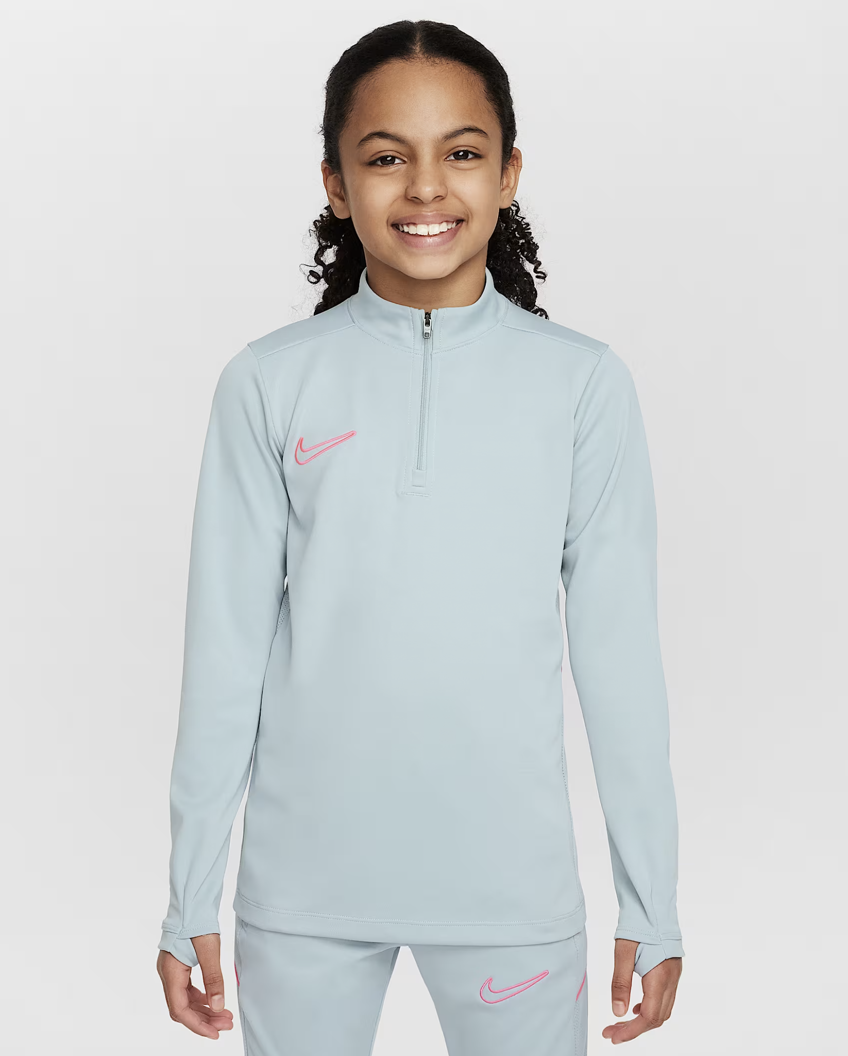 Nike Academy Dri-FIT Fussballtrainings-Longsleeve Junior, oceancube/hyperpink