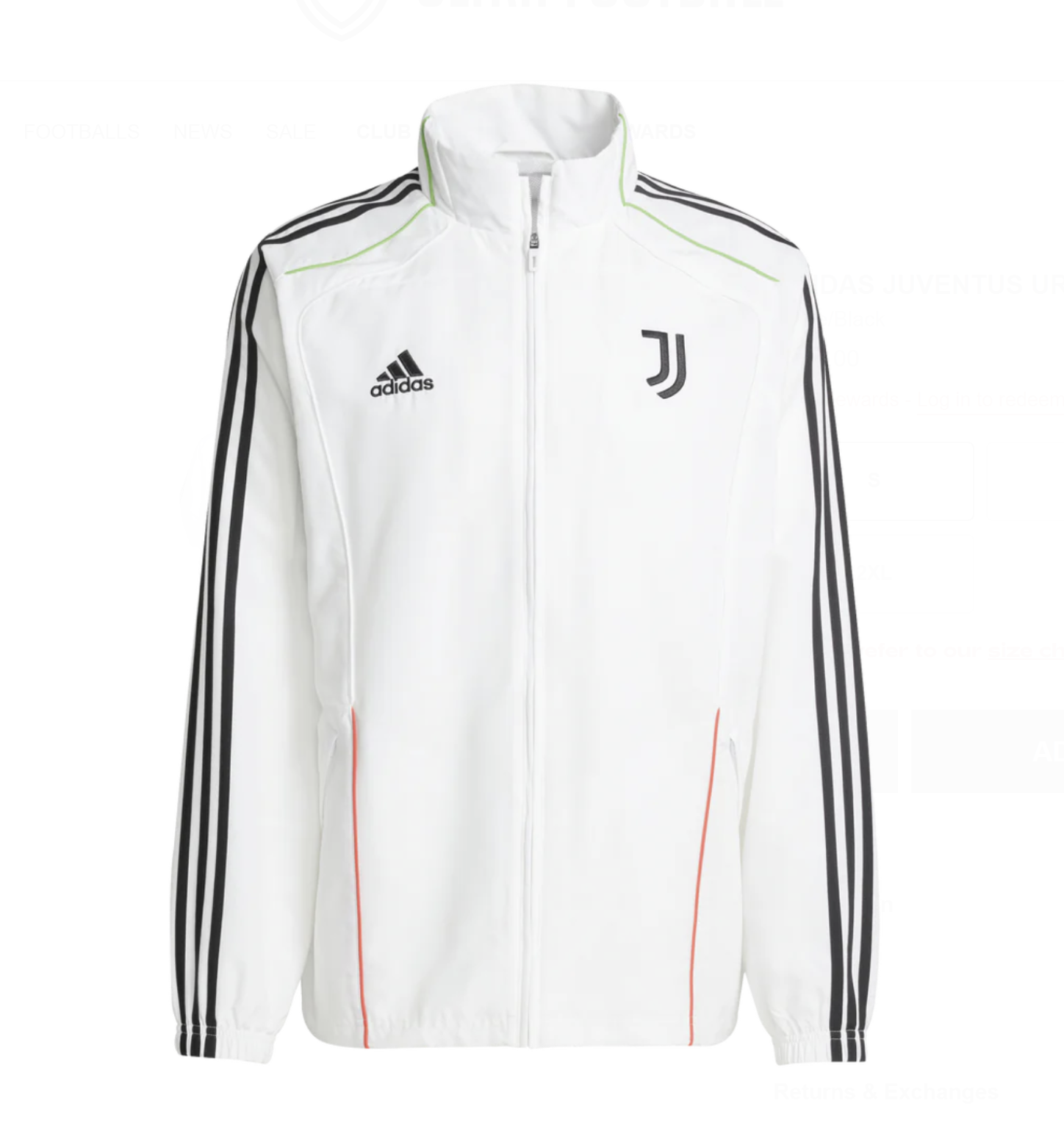 Adidas Juventus Turin UBP TrackTop 2024/25, weiss/schwarz