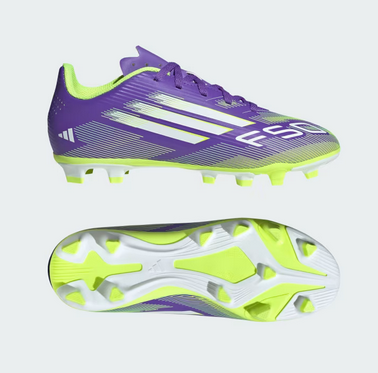 Adidas F50 Club FG/MG Junior Fussballschuh, lila/weiss/lemon