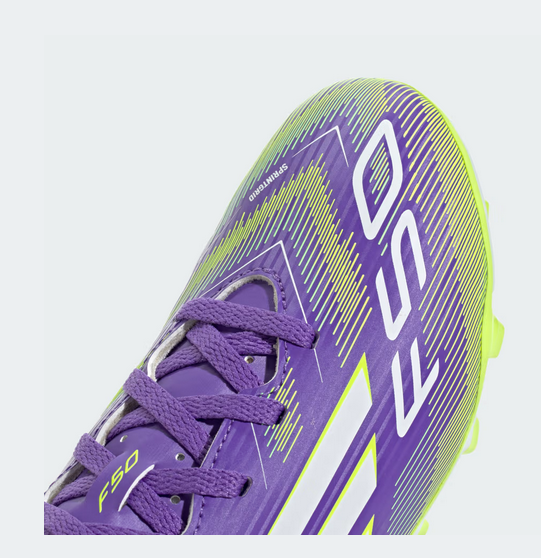 Adidas F50 Club FG/MG Junior Fussballschuh, lila/weiss/lemon