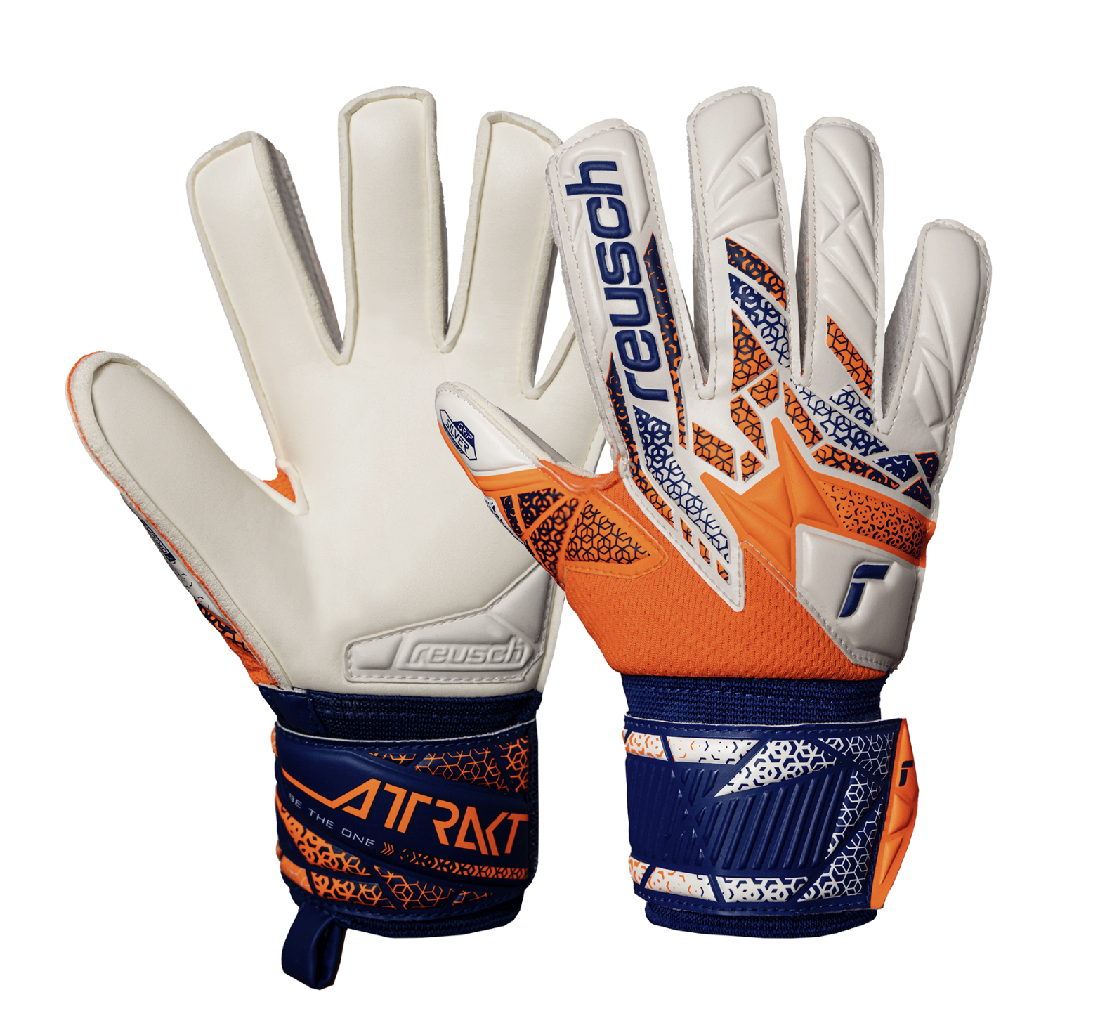 Reusch Attrakt Silver Junior Torwarthandschuh, orange/blau