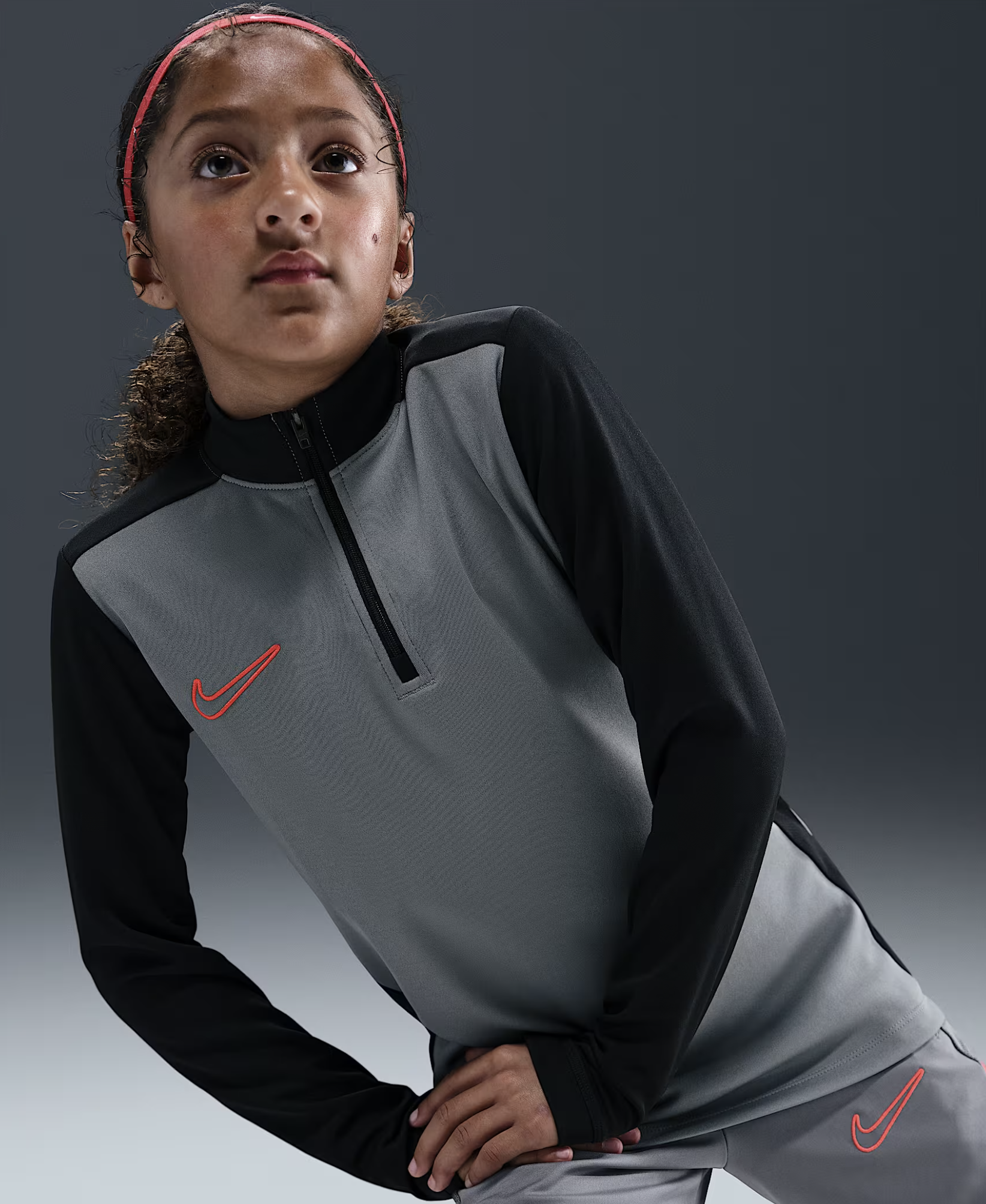 Nike Academy Dri-FIT Trainings-Longsleeve Junior, grau/schwarz