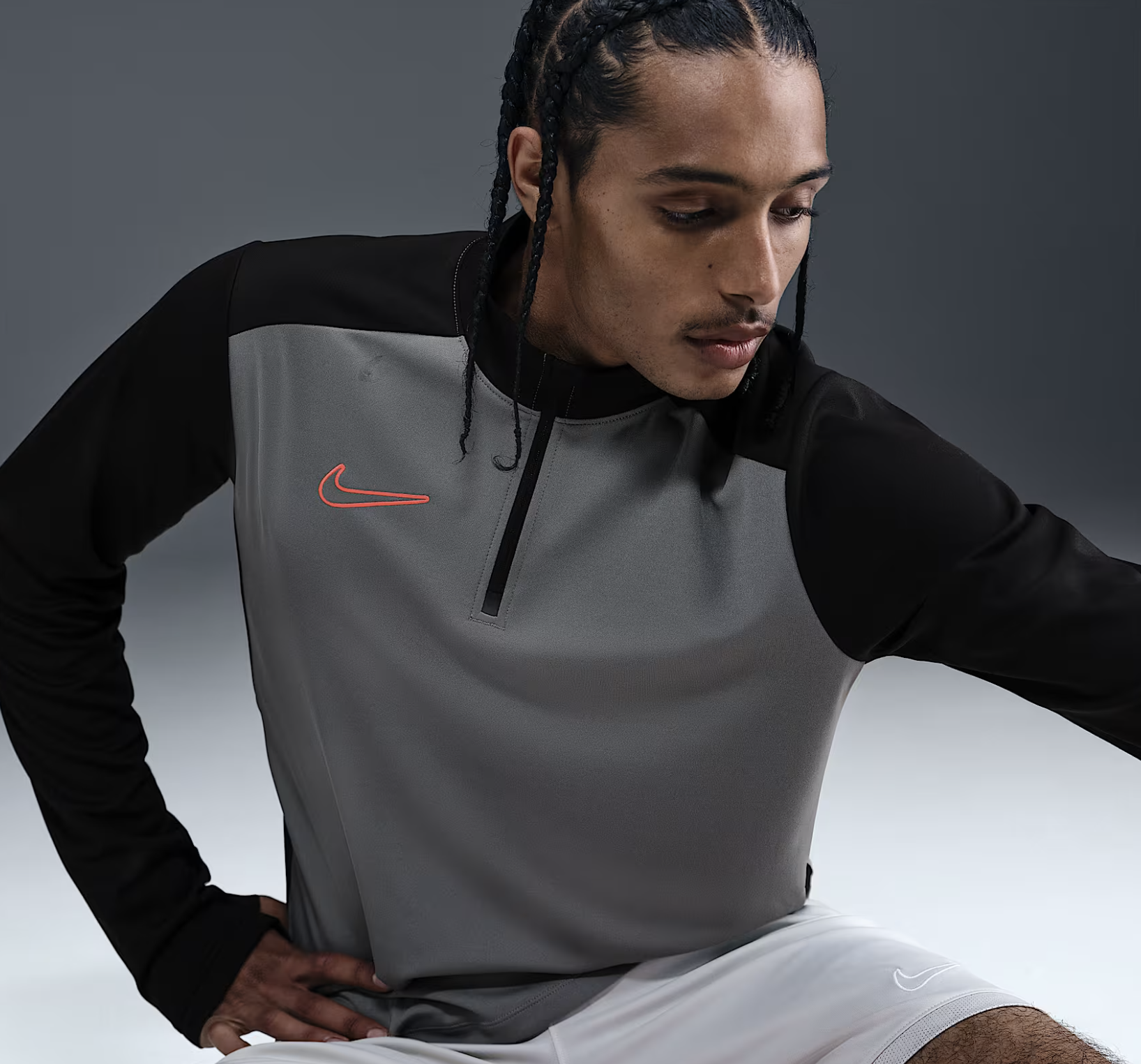 Nike Academy Dri-FIT Drill-Oberteil, grau/schwarz