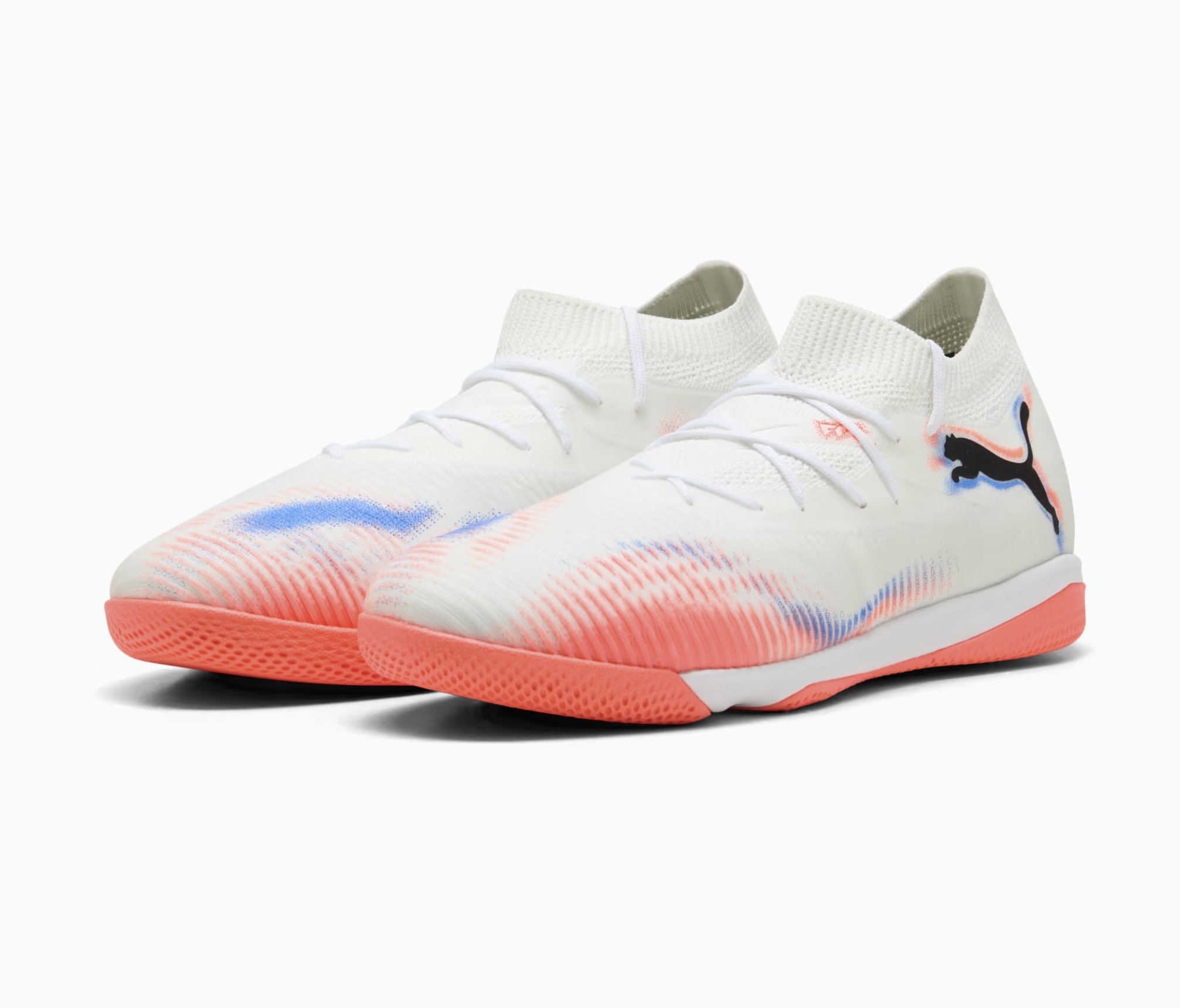 Puma Future 8 Match Futsal Fussballhallenschuh, weiss/schwarz/rot