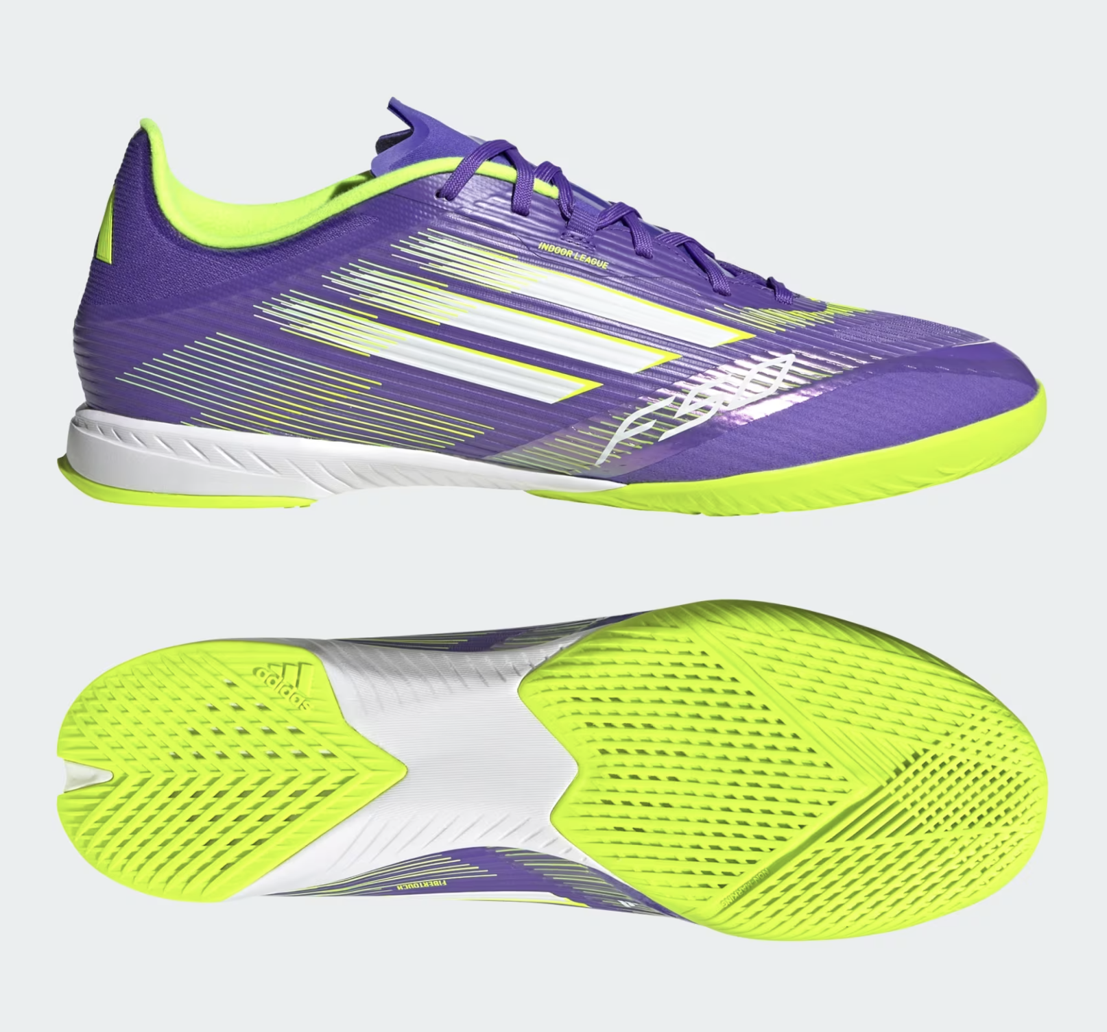 Adidas F50 League Fussballhallenschuhe, lila/gelb