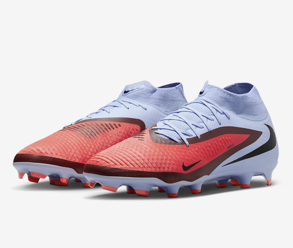 Nike Phantom 6 High Academy FG/MG Fussballschuh, blau/rot