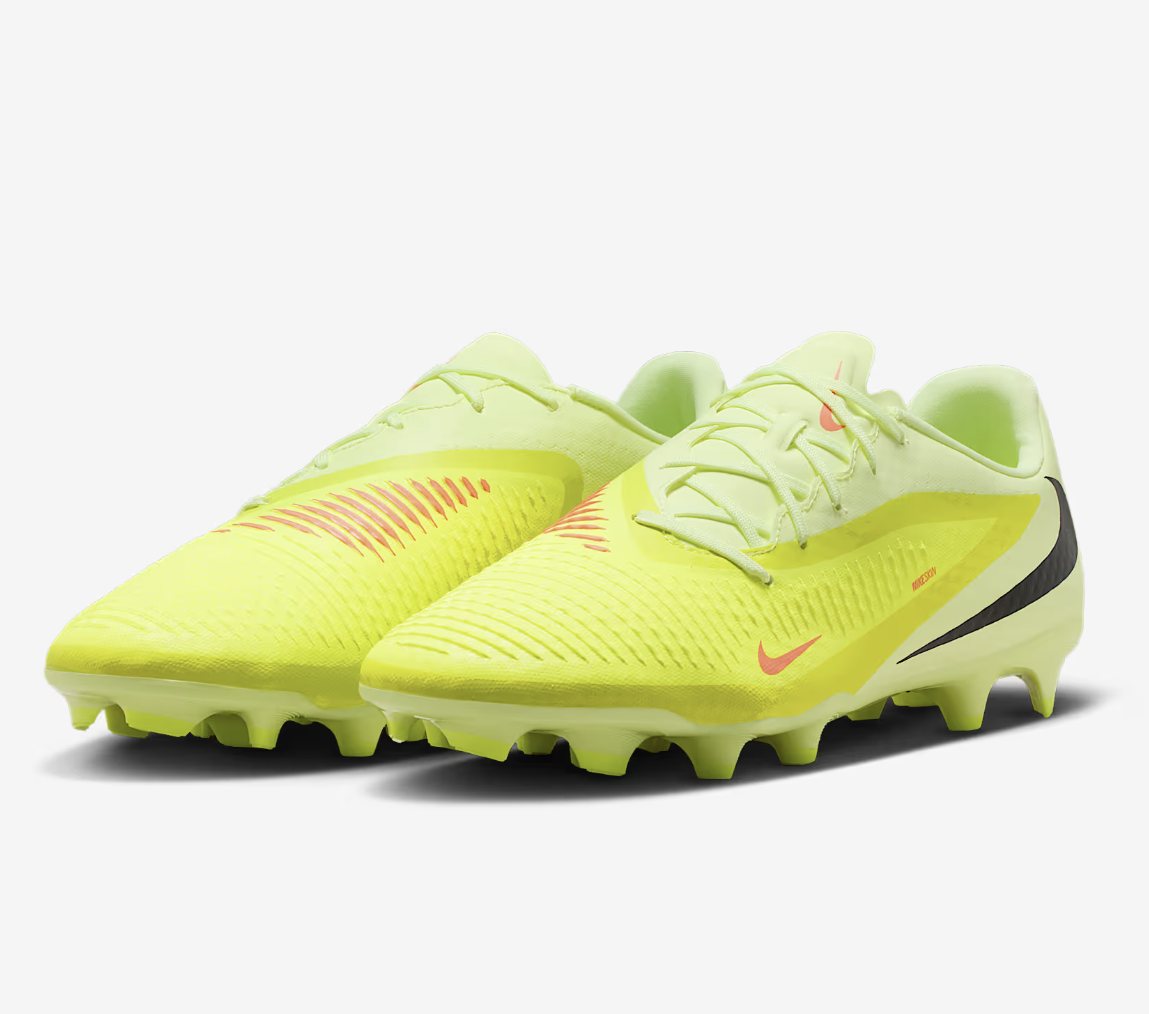 Nike Phantom 6 Low Academy FG/MG Fussballschuh, hypercrimson/limelight