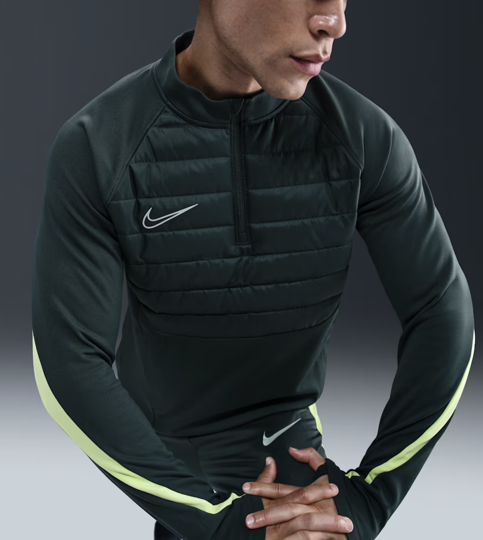 Nike Academy Winter Warrior Therma-FIT Fussballoberteil, seaweed/limelight