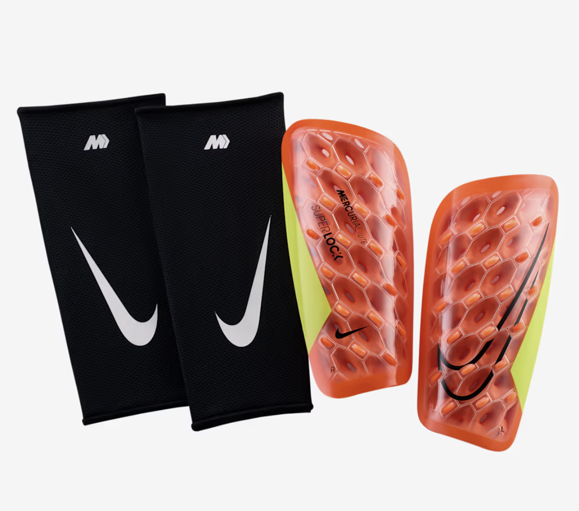 Nike Mercurial Lite SuperLock Schienbeinschoner, hypercrimson/volt/schwarz