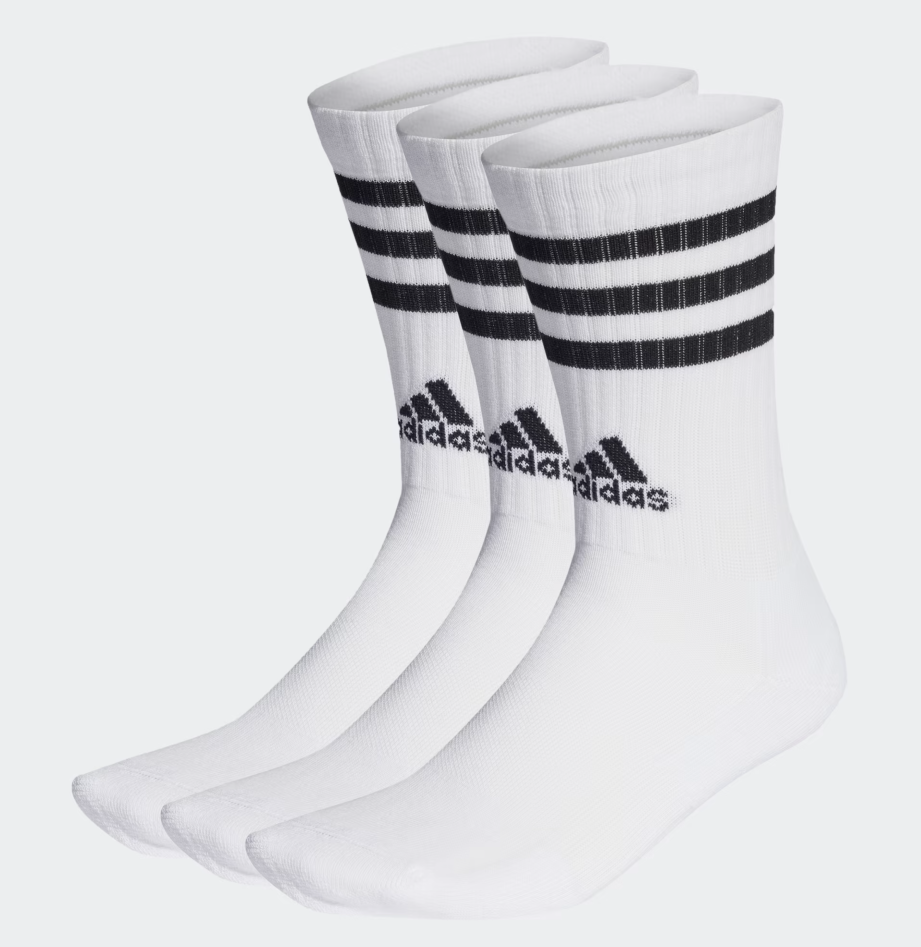 Adidas 3-Streifen Cushioned Crew Socken (3 Paar), weiss