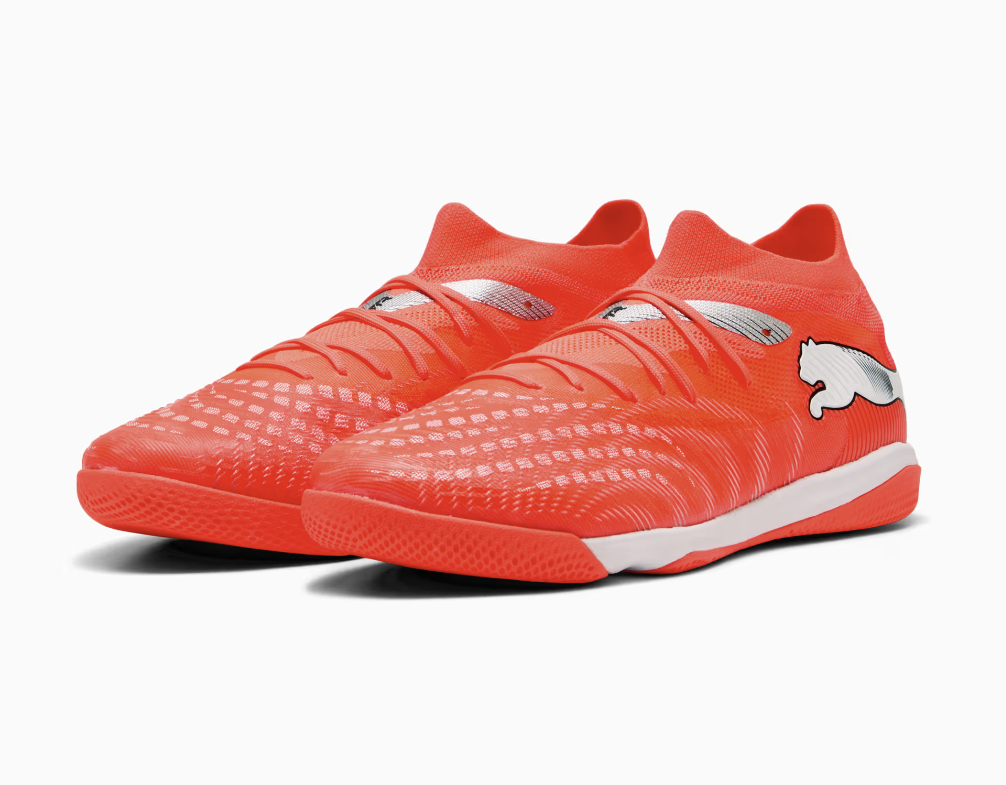 Puma Future Match Fussballhallenschuh, rot/silber