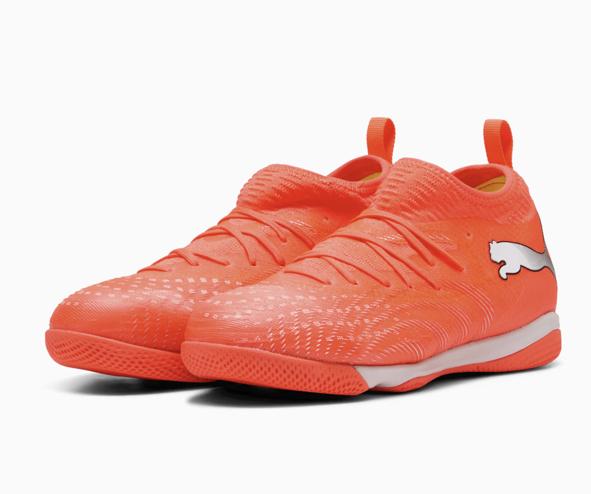 Puma Future 9 Match IT MID Junior Fussballhallenschuh, rot/silber