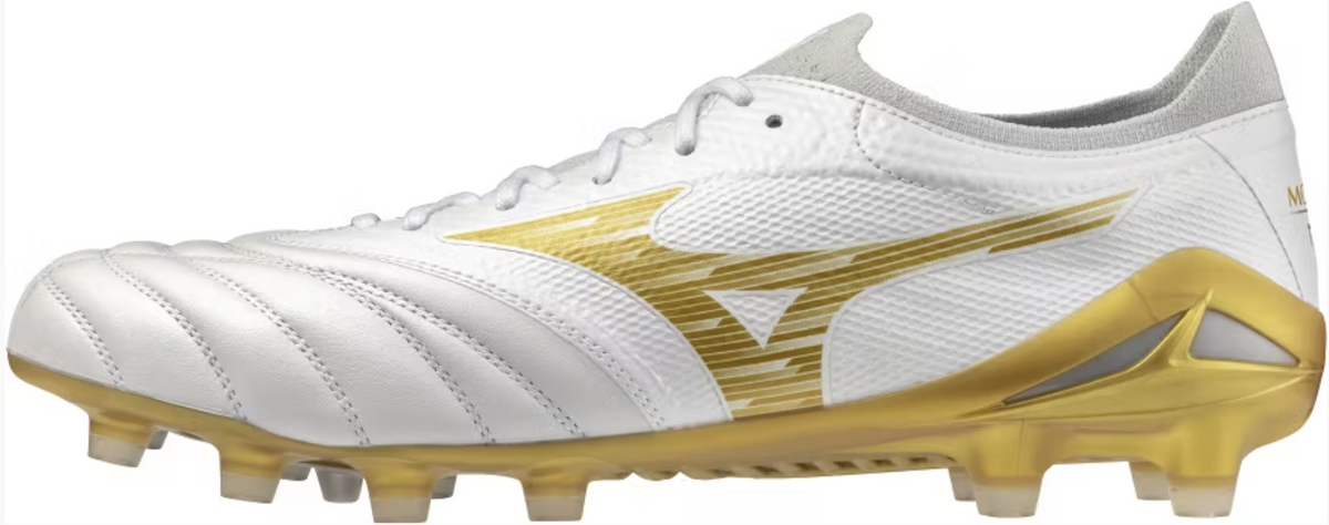 Mizuno Morelia Neo IV ß Elite FG Fussballschuh, weiss/gold