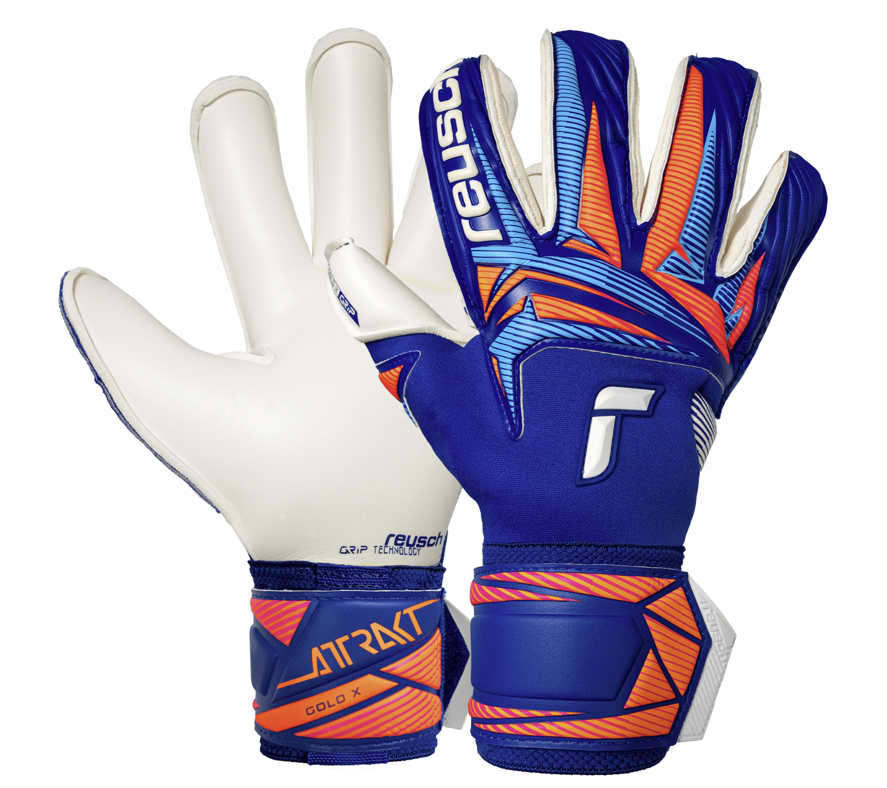 Reusch Attrakt Gold X NC Torwarthandschuh, blau/weiss/orange