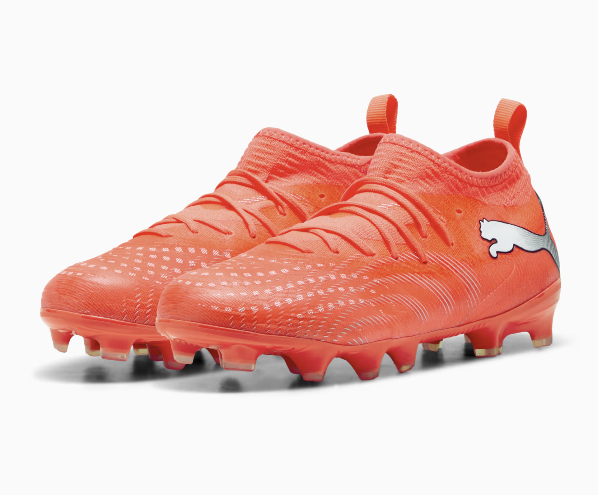 Puma Future 9 Match FG/AG Junior Fussballschuhe, rot/weiss/schwarz
